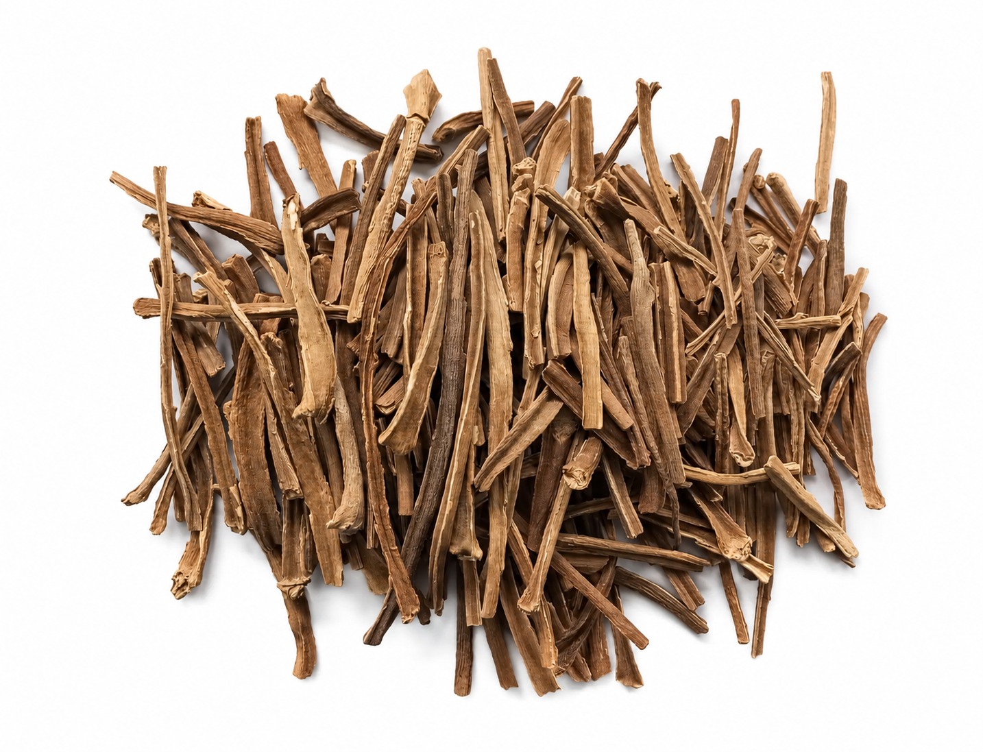White plate of dried, separated tobacco stem